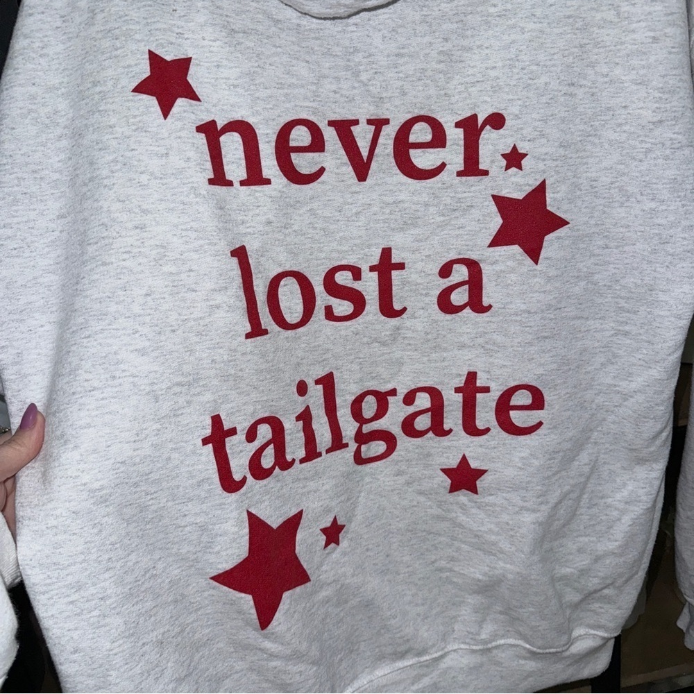 Never Lost A Tailgate Stars Hoodie Sweatshirt Pocket Riff Raff Game Day College — image 4 of 8